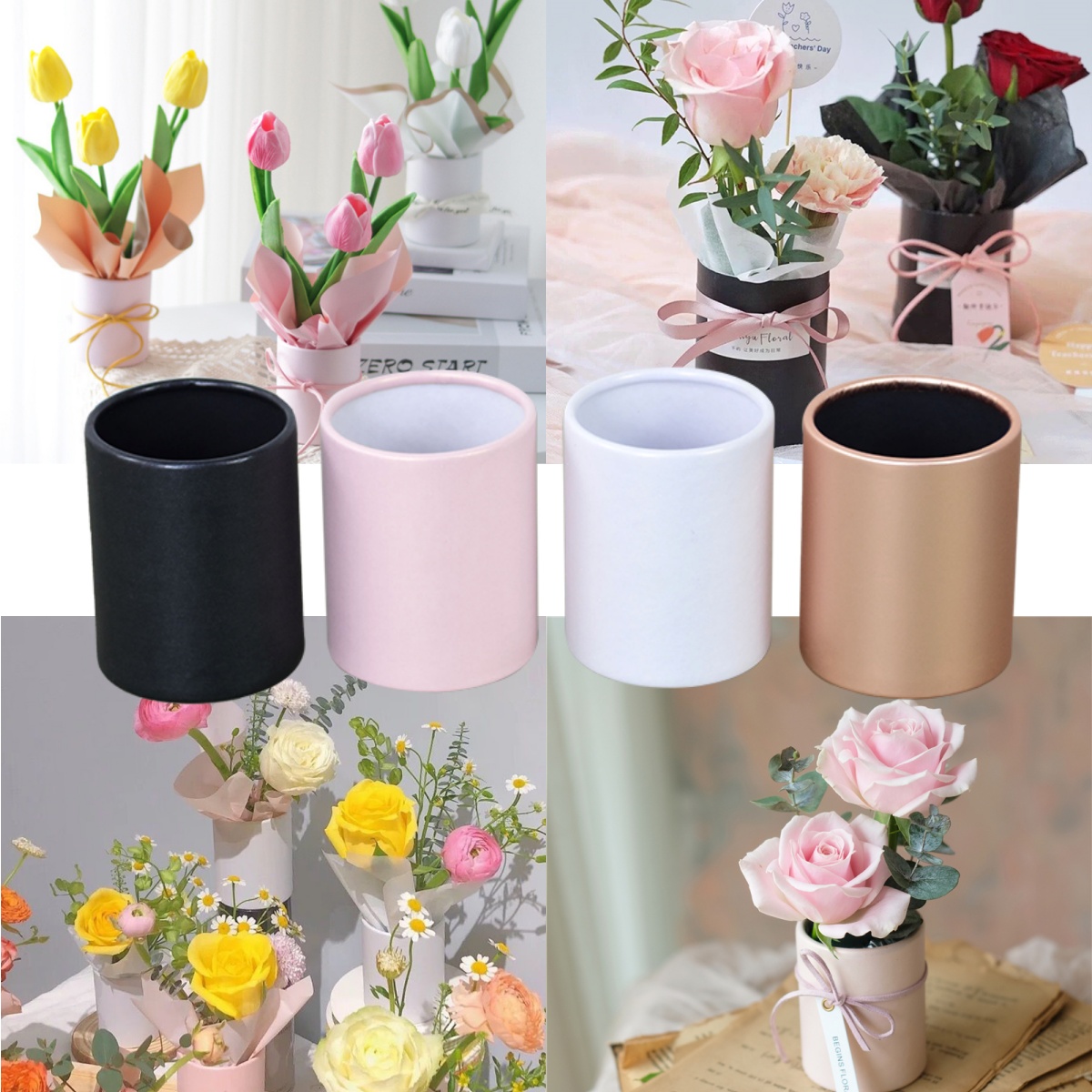 Lot de 4 mini boîtes rondes po - Florist Supply Paper avis et prix